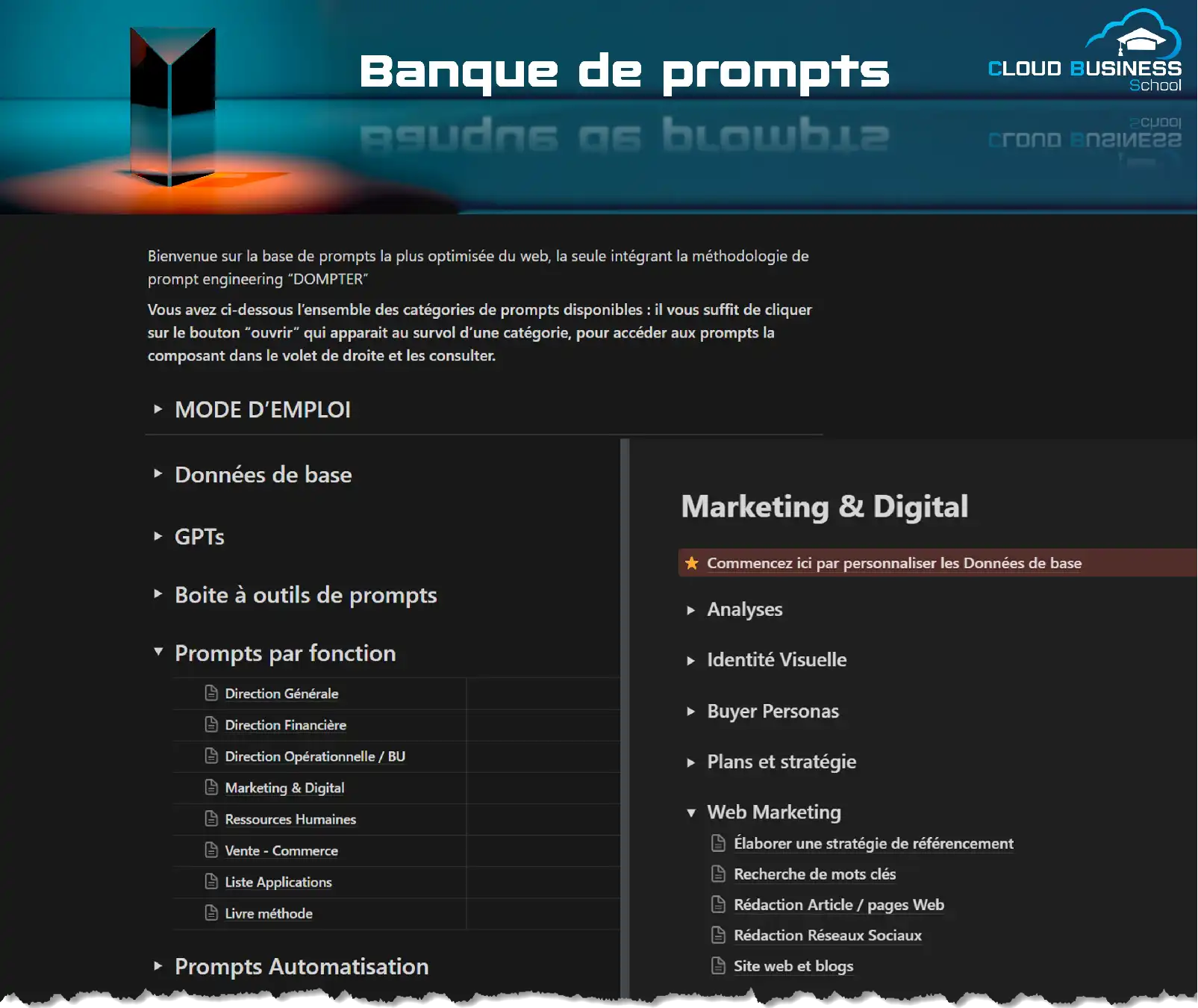 La meilleur banque de prompts du marché